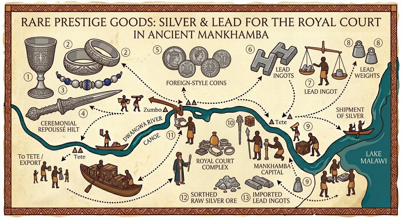 Silver and lead objects from the Mankhamba excavation