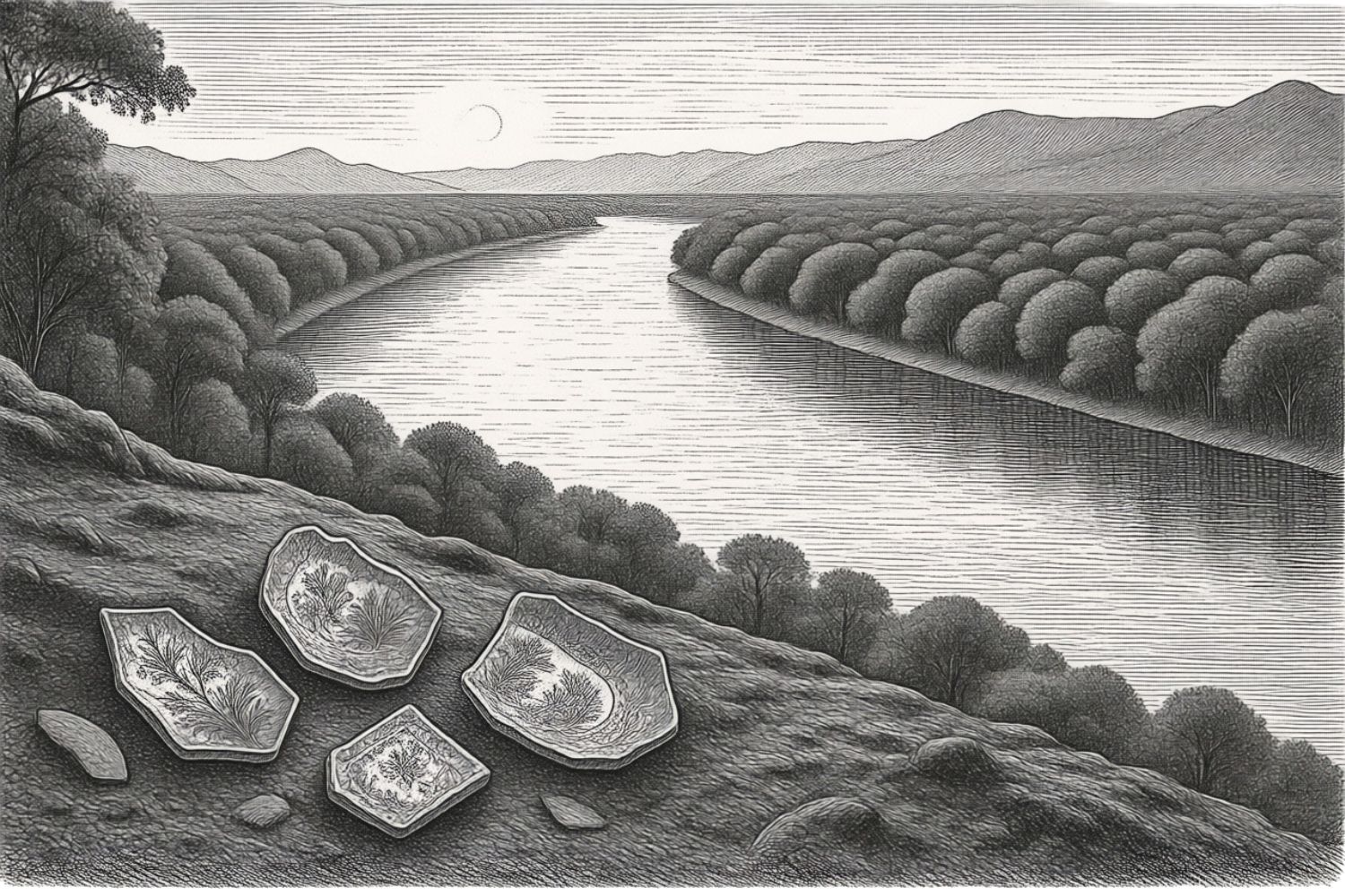 Thirty-one pieces of Chinese porcelain—blue-painted plates, saucers, and cups—were found at Mankhamba.